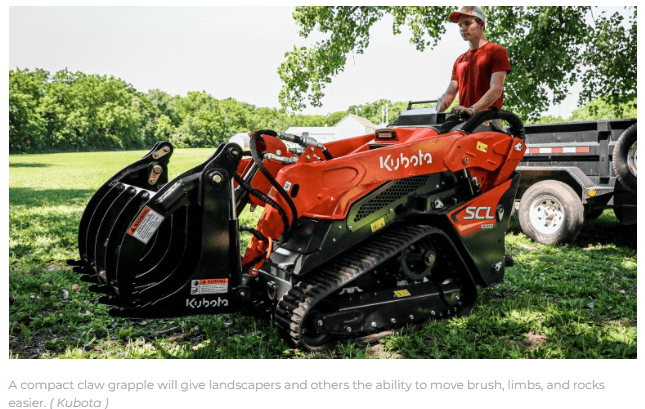 Compactor, grapple, and snowblower expand Kubota line of CE attachments