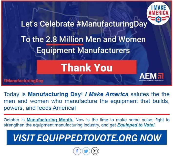 Thank an Equipment Manufacturer Today!